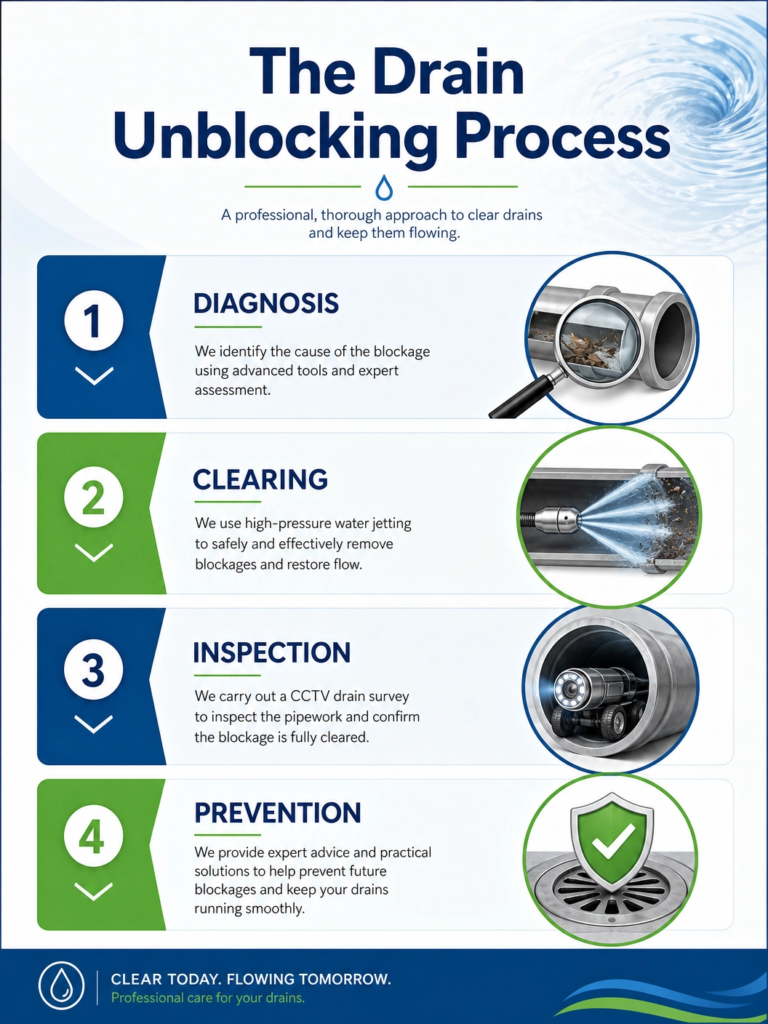 drain unblocking infographic